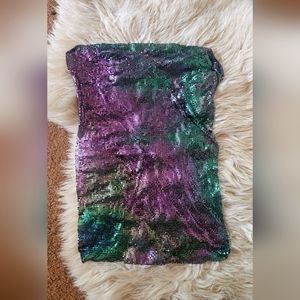 Vintage disco metal mesh halter top